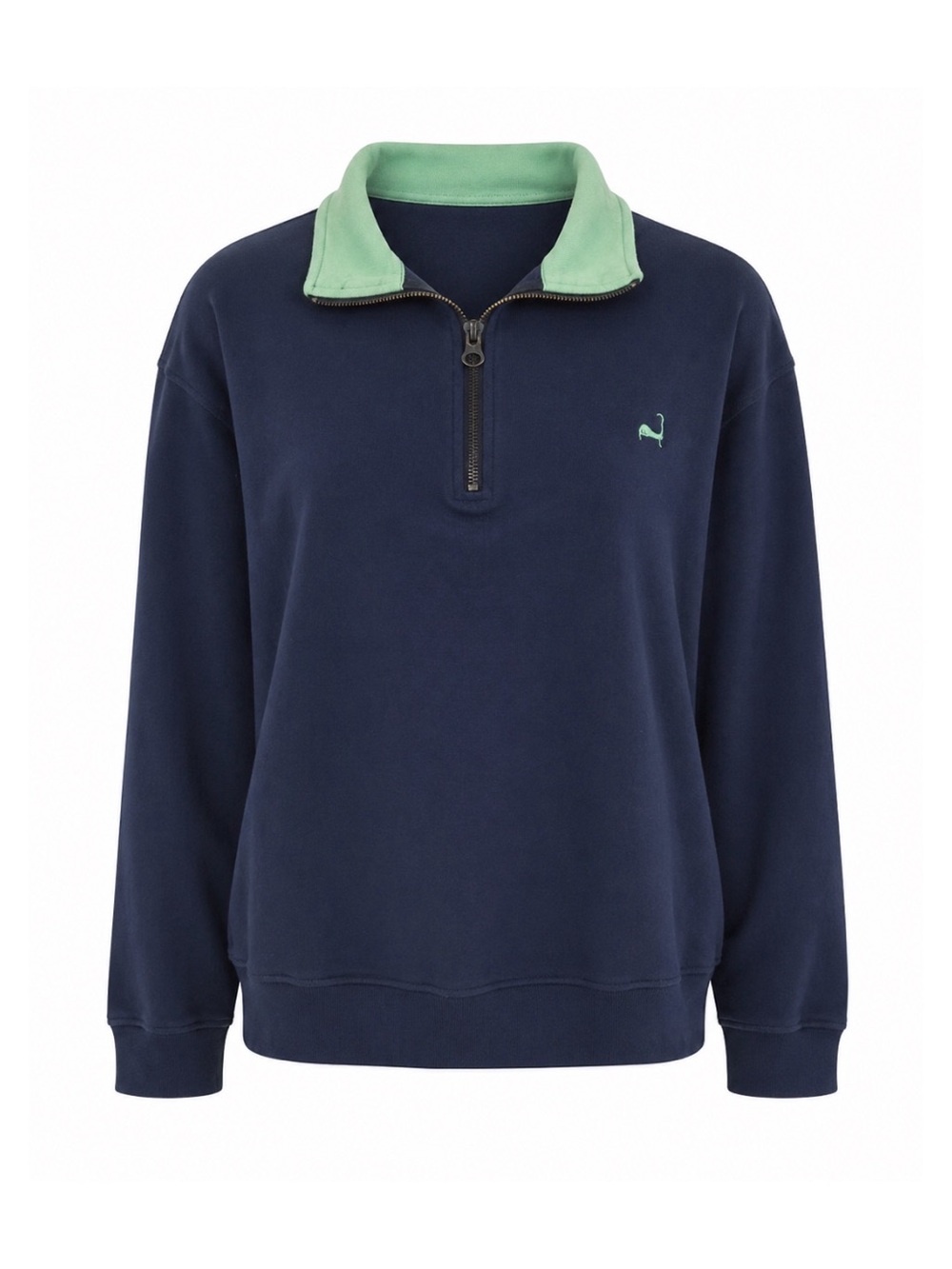 Cuffy’s of Cape Cod Blue & Mint Quarter Zip Pullover Sweater Womens Size M
